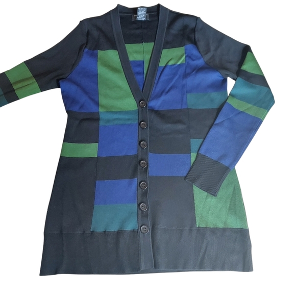 Philosophy Colorblock Cardigan Button up Long Sleeves V neck - Picture 5 of 10